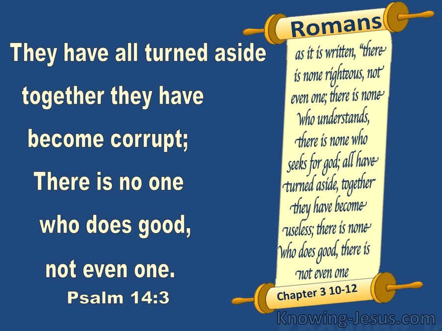 Psalm 14:3 There Is None Good : No Not One (blue)
